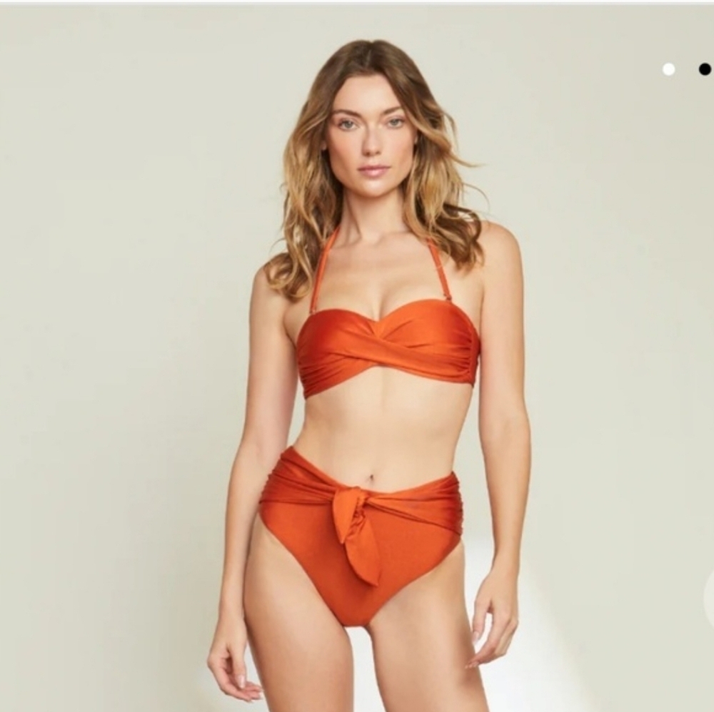 NWT VERONICA BEARD ORANGE AZOIA BIKINI BOTTOM SZ L